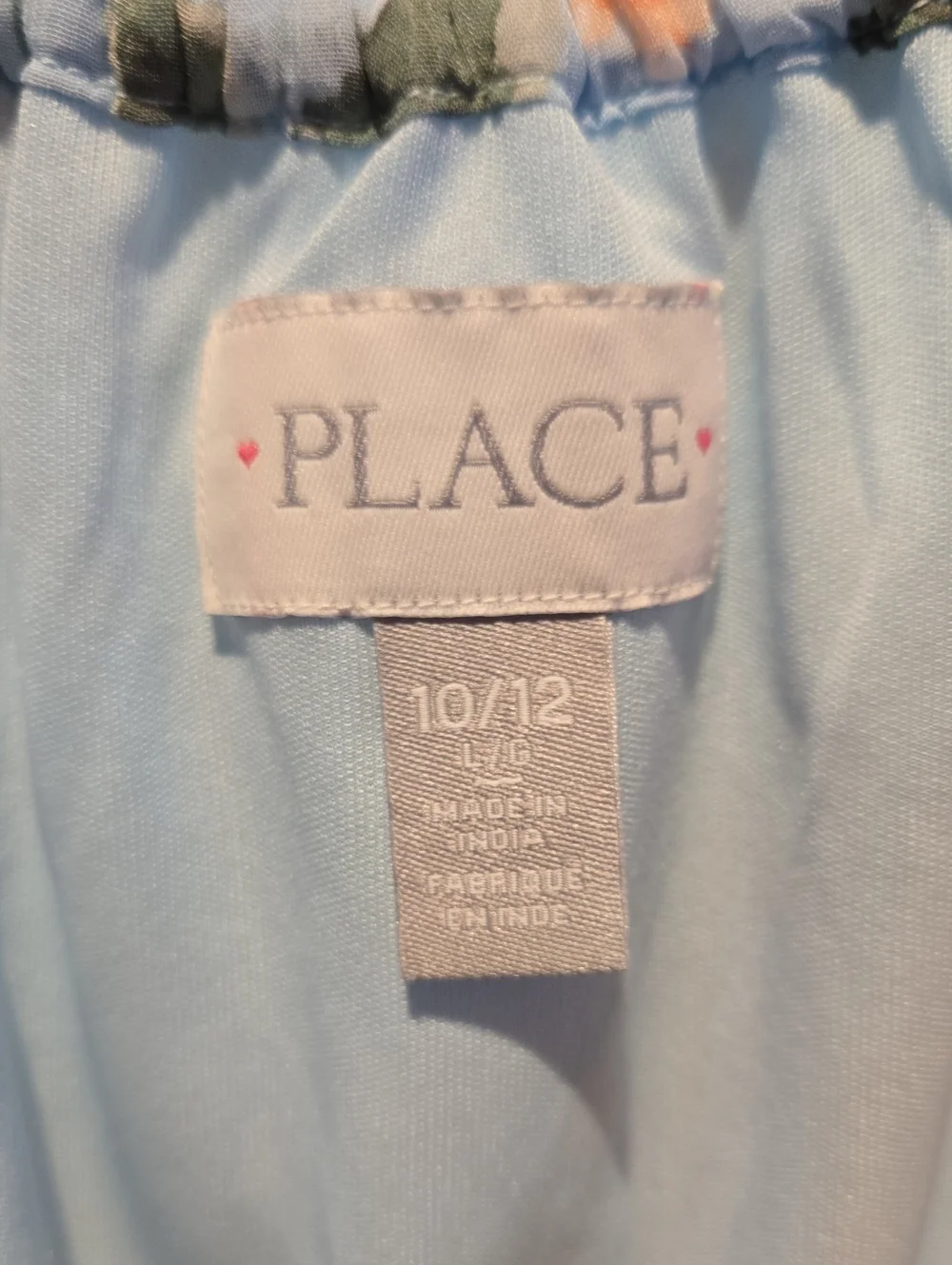 The Children's Place Light Blue Girls Romper with Floral Trim